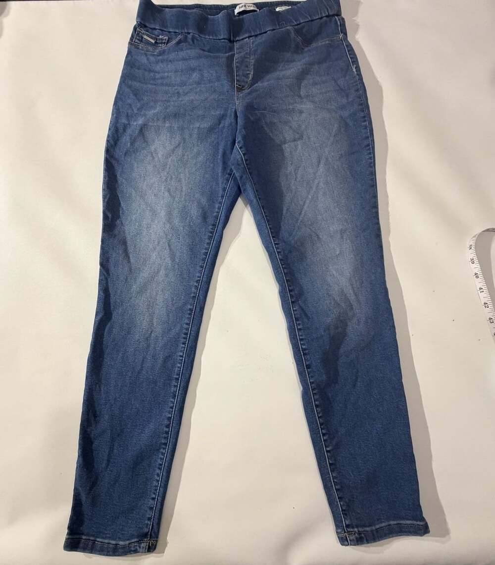 Nine West Womens 14 Heidi Pull-On Skinny Jeans Medium Wash Stretch Blue